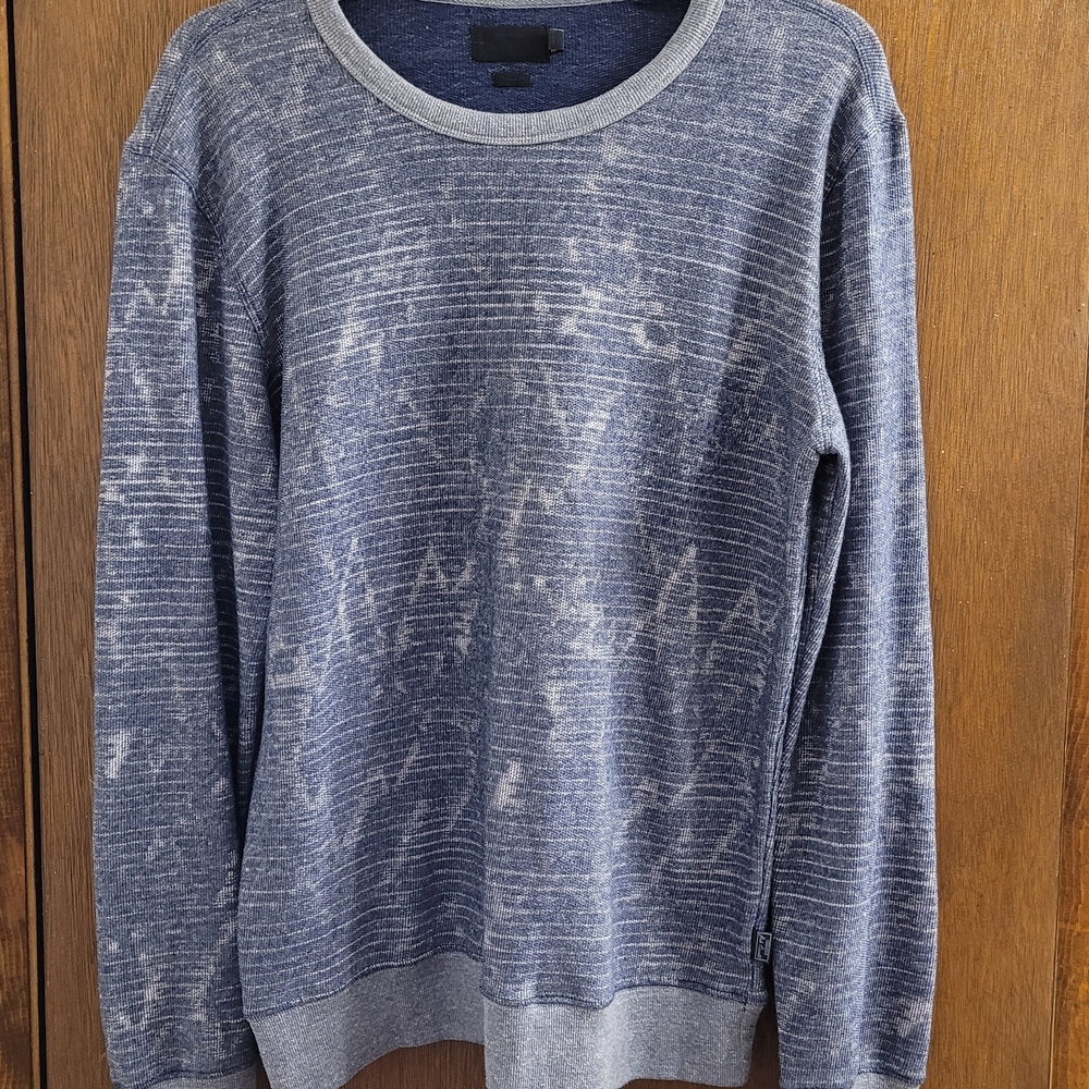Converse Jack Purcell Sweater Mens L Pullover Long Sleeve Blue Gray Classic Cozy